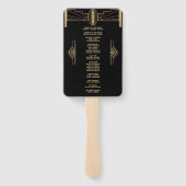 Glam 20's Great Gatsby Art Deco Wedding Programme Handwaaier (Achterkant)