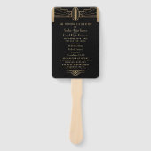 Glam 20's Great Gatsby Art Deco Wedding Programme Handwaaier (Voorkant)