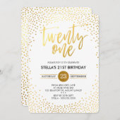GLAM 21ST BIRTHDAY PARTY mini gouden confetti zwar Kaart (Voorkant / Achterkant)