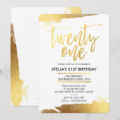 GLAM 21ST BIRTHDAY PARTY modern verguld goud Kaart (Voorkant / Achterkant)