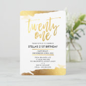 GLAM 21ST BIRTHDAY PARTY modern verguld goud Kaart (Staand voorkant)