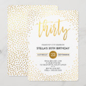 GLAM 30TH BIRTHDAY PARTY mini gouden confetti uitn Kaart (Voorkant / Achterkant)