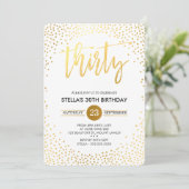 GLAM 30TH BIRTHDAY PARTY mini gouden confetti uitn Kaart (Staand voorkant)