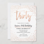 GLAM 30TH BIRTHDAY PARTY roos gouden confetti uitn Kaart (Voorkant)