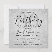 Glam 30th Birthday Silver Glitter Paint Kaart (Voorkant)