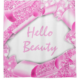 Glam 3D Lijst Roze Fuchsia HALLO Girly Douchegordijn