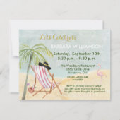 Glam 50 & Fabulous Beach Scene Party Kaart (Achterkant)