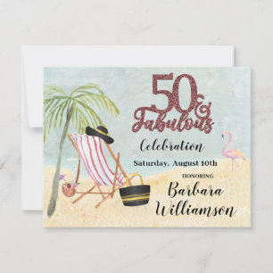 Glam 50 & Fabulous Beach Scene Party Kaart