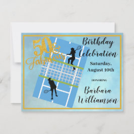 Glam 50 & Fabulous Tennis Scene Party Kaart