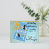 Glam 50 & Fabulous Tennis Scene Party Kaart (Staand voorkant)