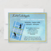 Glam 50 & Fabulous Tennis Scene Party Kaart (Achterkant)