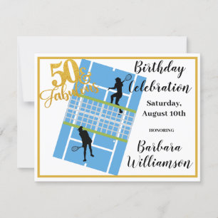 Glam 50 & Fabulous Tennis Scene Party Kaart