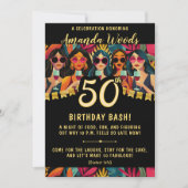 Glam 50ste verjaardag bash met chique party design kaart (Voorkant)