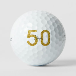 Glam 50th Birthday Custom Titleist Pro V1 Golfballen