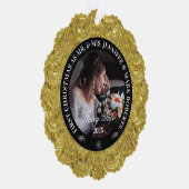 Glam 50th Bruiloft Jubileum-aangepaste foto Ornament Kaart (Rechts)