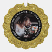 Glam 50th Bruiloft Jubileum-aangepaste foto Ornament Kaart (Voorkant)