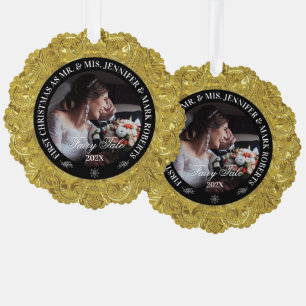 Glam 50th Bruiloft Jubileum-aangepaste foto Ornament Kaart