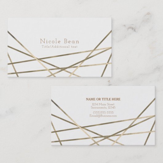 Glam Aangepaste grafische kaart voor goudmatige ge Visitekaartje (Voorkant / Achterkant)