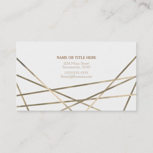 Glam Aangepaste grafische kaart voor goudmatige ge Visitekaartje (Achterkant)