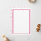 Glam aangepaste naam Roze Persoonlijk Notitiekaartje (Voorkant / Achterkant in situ)