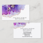 *~* Glam Abstract Bold Lavender Gold Gilded Blue Visitekaartje (Voorkant / Achterkant)