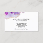 *~* Glam Abstract Bold Lavender Gold Gilded Blue Visitekaartje (Achterkant)