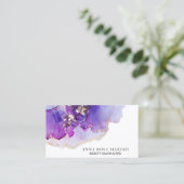 *~* Glam Abstract Bold Lavender Gold Gilded Blue Visitekaartje (Staand voorkant)