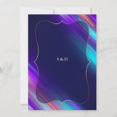 Glam Abstract Neon Paarse Blauw Goud Vrijgezellenf Kaart (Achterkant)