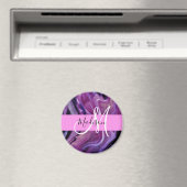 Glam abstract paarse glinsterende textuur roze mon magneet (Insitu (Vaatwasser))