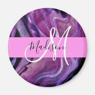 Glam abstract paarse glinsterende textuur roze mon magneet