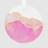 Glam Abstract Roze Gold White NAME Modern Fun Ornament (achterkant)