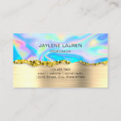 Glam Abstracte Faux-holografische logo Visitekaartje (Achterkant)