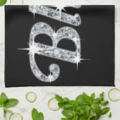 Glam-afdruk met faux-ruitvormig ontwerp theedoek (Gevouwen)