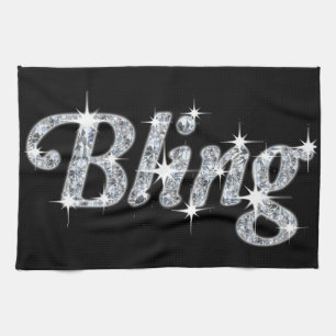 Glam-afdruk met faux-ruitvormig ontwerp theedoek