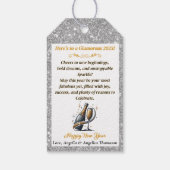 Glam Afro-Amerikaanse vrouw Verjaardag / NYE Cadeaulabel (Achterkant)