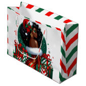 Glam Afro Chic Rood & Groen Kerstmis Groot Cadeauzakje (Voorkant Gekanteld)