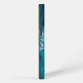 Glam Agate Geode Metallic Zilver Teal Naam iPhone Hoesje (Rechterkant)