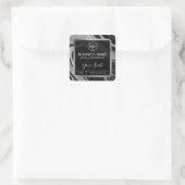 Glam Agate Silver Glitter Black Candle Labels (Tas)