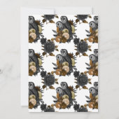  Glam Amber Owls Gothic Wedding Kaart (Achterkant)