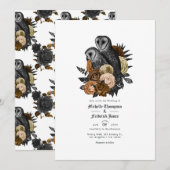  Glam Amber Owls Gothic Wedding Kaart (Voorkant / Achterkant)