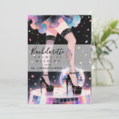 Glam and Funny Showgirl Dancing Disco Bachelorette Kaart (Staand voorkant)