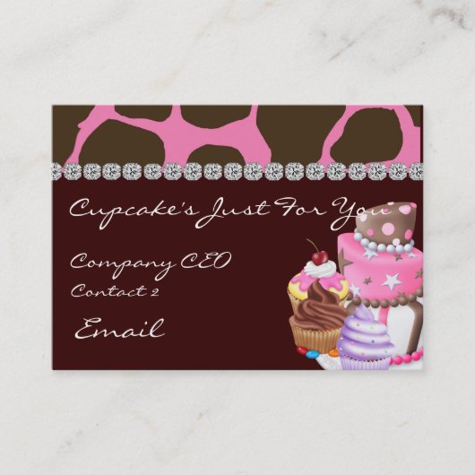 GLAM ANIMAAL Design CUPCAKE Visitekaartjes (Voorkant)