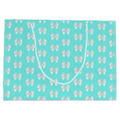 Glam Aqua Aangepaste Naam Tiffany Thema Witte Stri Groot Cadeauzakje (Achterkant)