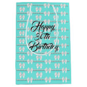Glam Aqua Blauwe Tiffany Parels Thema 30e Verjaard Medium Cadeauzakje (Voorkant)