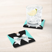 Glam Aqua Blauwgroen Fancy Tiffany Theme Baby show Kartonnen Onderzetters (Insitu)