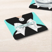 Glam Aqua Blauwgroen Fancy Tiffany Theme Baby show Kartonnen Onderzetters (Schuin)