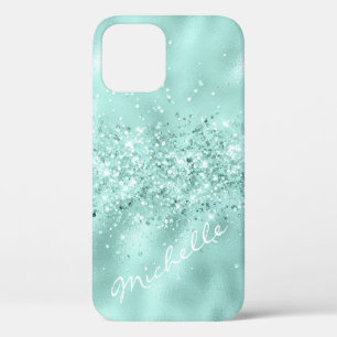 Glam Aqua Blue Folie Confetti Case-Mate iPhone Case