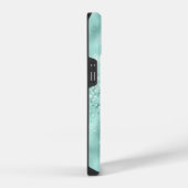 Glam Aqua Blue Folie Confetti iPhone Hoesje (Rechterkant)