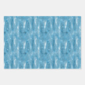 Glam Aqua Blue Tropische Glitter bladeren Inpakpapier Vel (Voorkant)