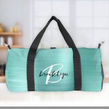 Glam Aqua Geborsteld Metaal Zwart Wit Monogram 